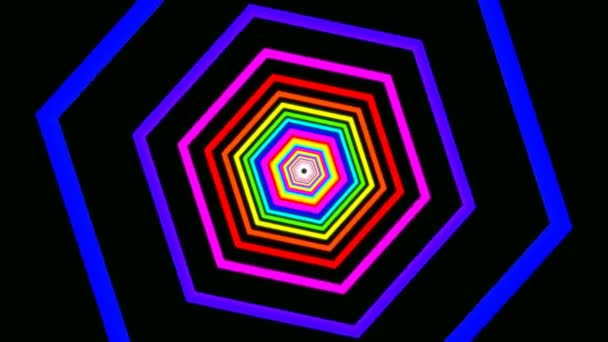 Moving rainbow hexagons — Stock Video