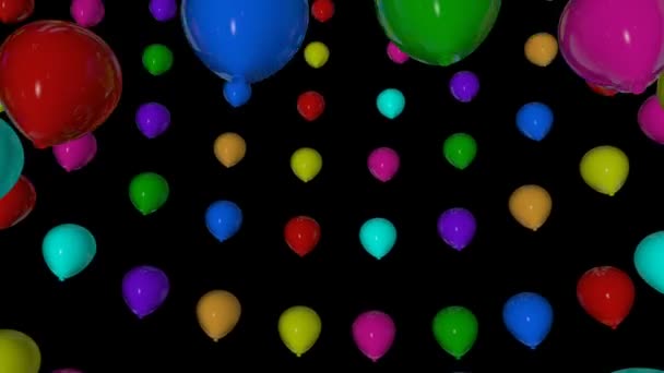 Rotierende farbige Luftballons — Stockvideo