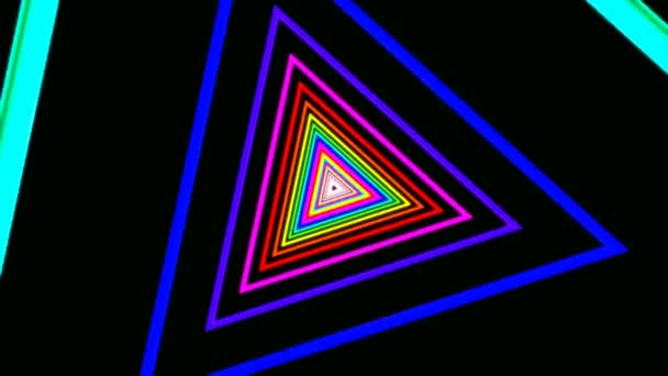 Moving rainbow triangles — Stock Video