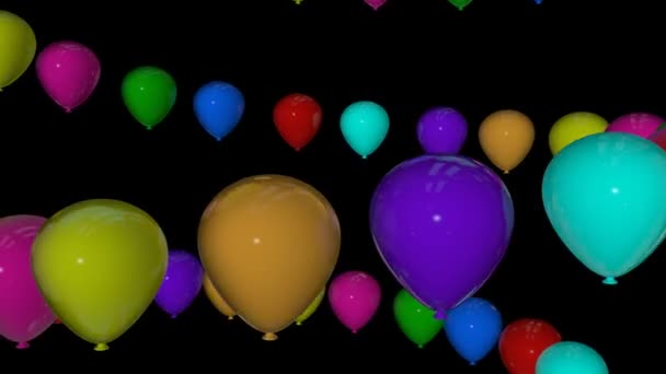 Εκ περιτροπής χρωματιστό αέρα μπαλόνια — Αρχείο Βίντεο