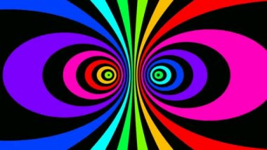 Gökkuşağı renkleri çevrelerinde hareket