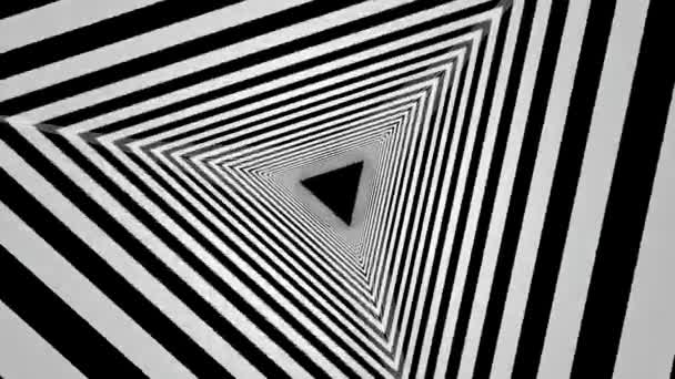 Περιστροφή του μαύρο και άσπρο τρίγωνα — Αρχείο Βίντεο