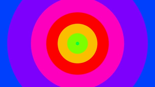 Cercles pulsants aux couleurs arc-en-ciel 