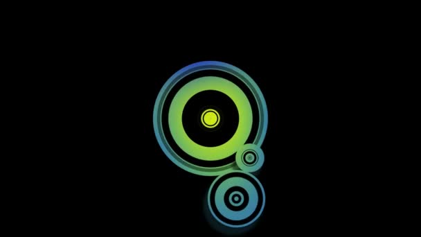 移动的蓝色和绿色圆圈 — 图库视频影像