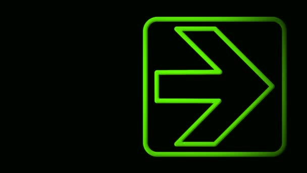 Stěhování zelenou šipku ikony — Stock video