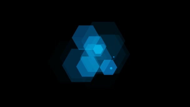 Hexagones azules en movimiento — Vídeo de stock