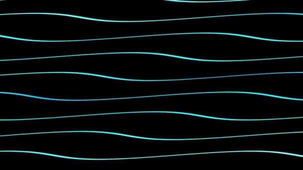 Linee ondulate blu in movimento — Video Stock