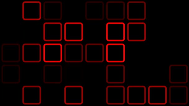 Lampeggianti quadrati rossi — Video Stock