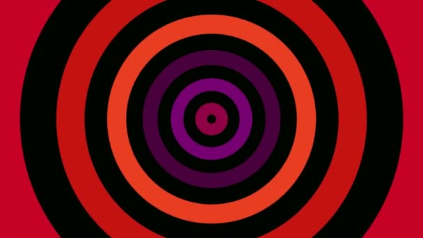 Barevné hypnotický pulzující kruhy — Stock video