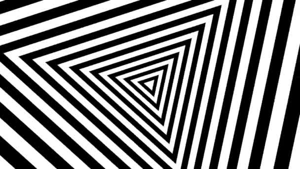 Rotující černé a bílé trojúhelníky — Stock video