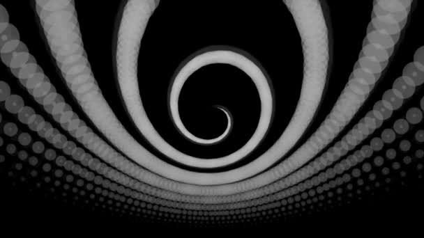 Camino espiral círculos blancos — Vídeos de Stock