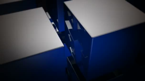 Переміщення ящиків синій — стокове відео