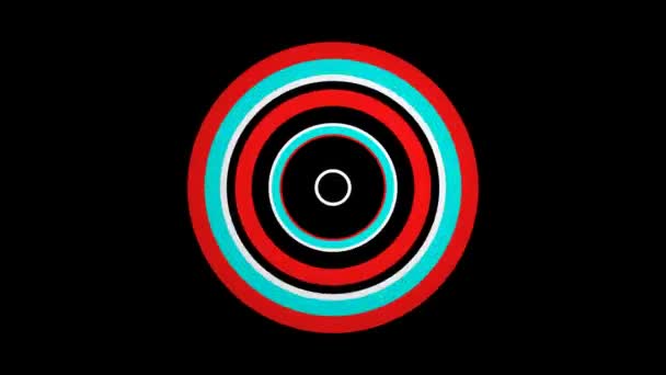 Rörliga hypnotiska färgade cirklar — Stockvideo