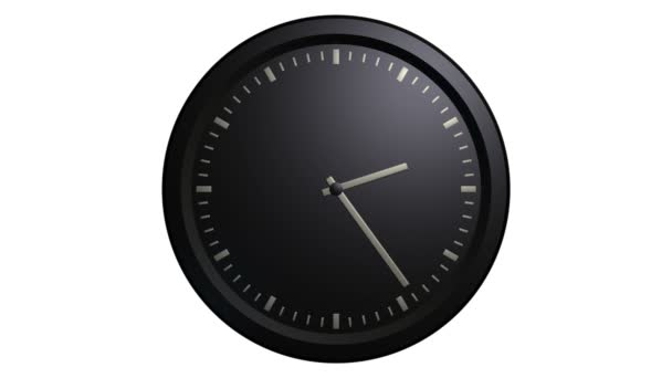 Animación de reloj de pared negro — Vídeos de Stock