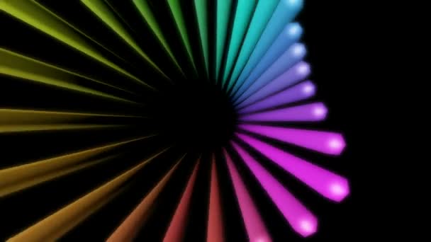 Las varillas de colores se mueven en círculo — Vídeos de Stock