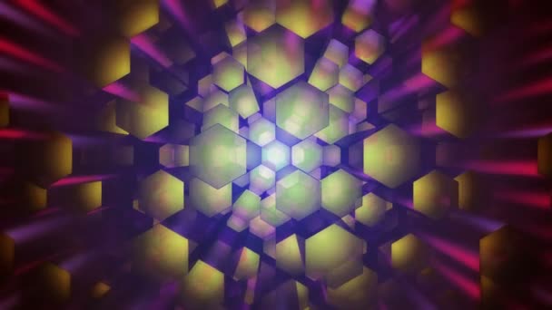 Moving disco hexagons — Stock Video