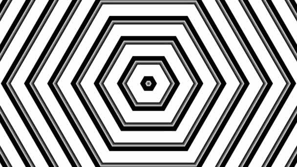 Moving white and black hexagons — Stock Video