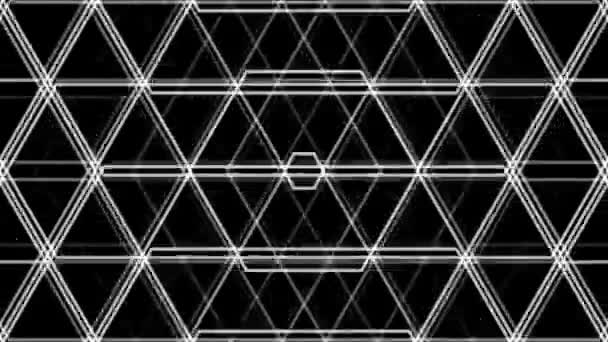 Moving white hexagonal lines — Stock Video