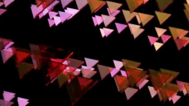 Glödande färgglada trianglar — Stockvideo