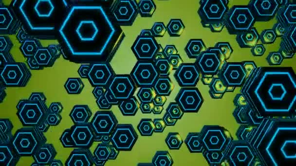 Moving colorful hexagons — Stock Video