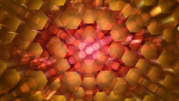 Moving colorful hexagonal tubes — Stock Video