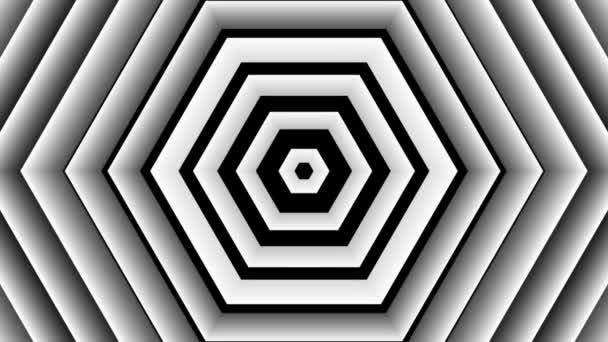 Pohyblivé čáry stín šestiúhelník — Stock video
