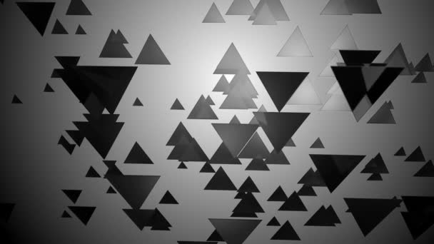 Движущиеся чёрные треугольники — стоковое видео
