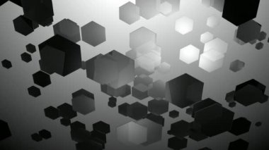 Siyah ve beyaz altıgen animasyon