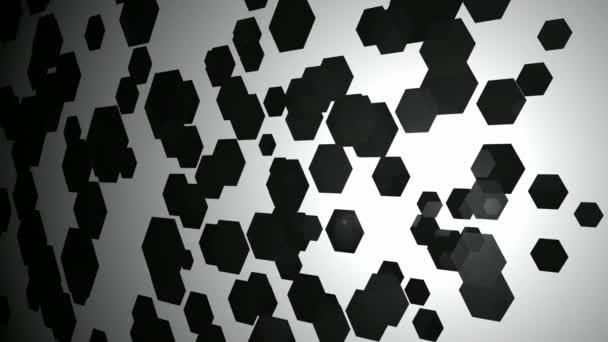 Animación hexagonal en blanco y negro — Vídeo de stock