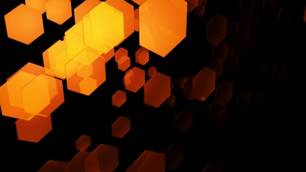 Movimiento hexagonal naranja — Vídeo de stock