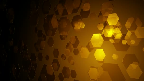 Movimento Hexagonal Dourado — Vídeo de Stock