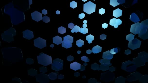 Blue Hexagonal Movement — Stock Video