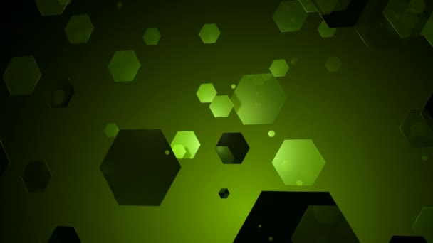 Zielony heksagonalną — Wideo stockowe