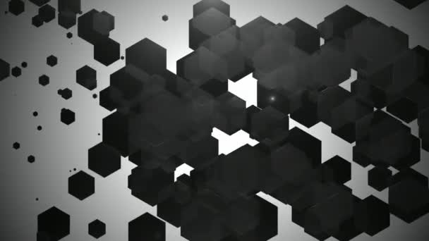 Animation hexagonale en noir et blanc — Video