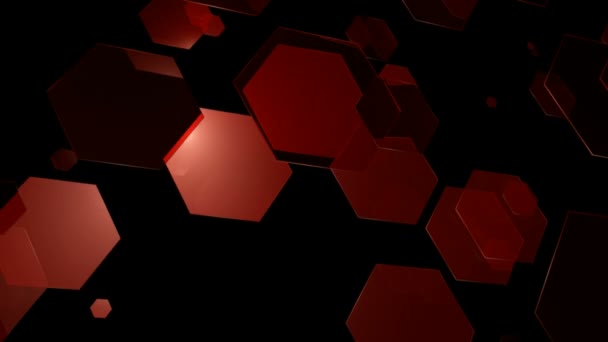 Movimiento hexagonal rojo — Vídeos de Stock