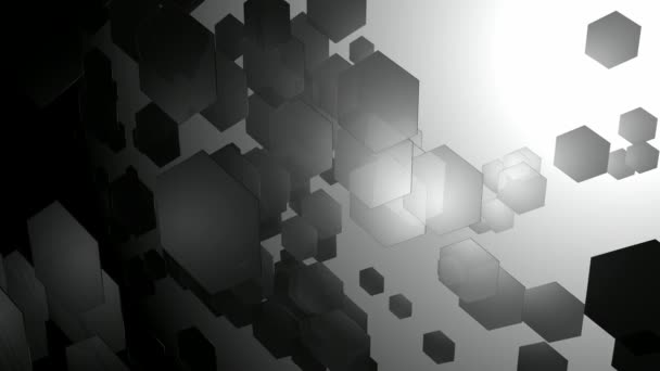 Animación hexagonal en blanco y negro — Vídeos de Stock