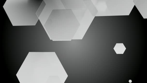 Animation hexagonale en noir et blanc — Video