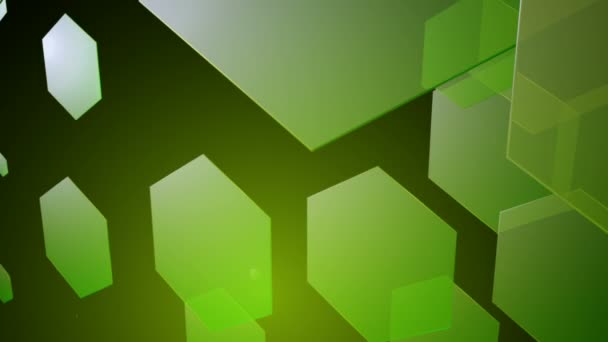 Green Hexagonal Movement — Stock Video