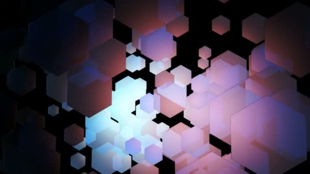 Brillante movimiento hexagonal — Vídeos de Stock