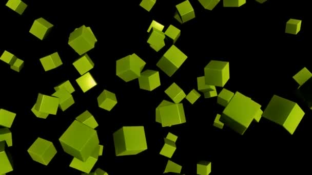 Green random cubes — Stock Video