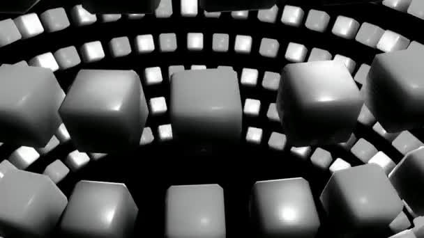 Orbit kub gråskala — Stockvideo