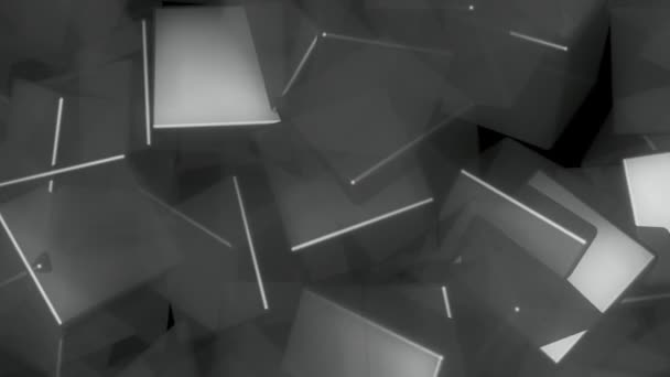 Grayscale cube rotation — Stock Video