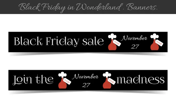 Banners Black Friday Sale in Wonderland. — Stock Vector