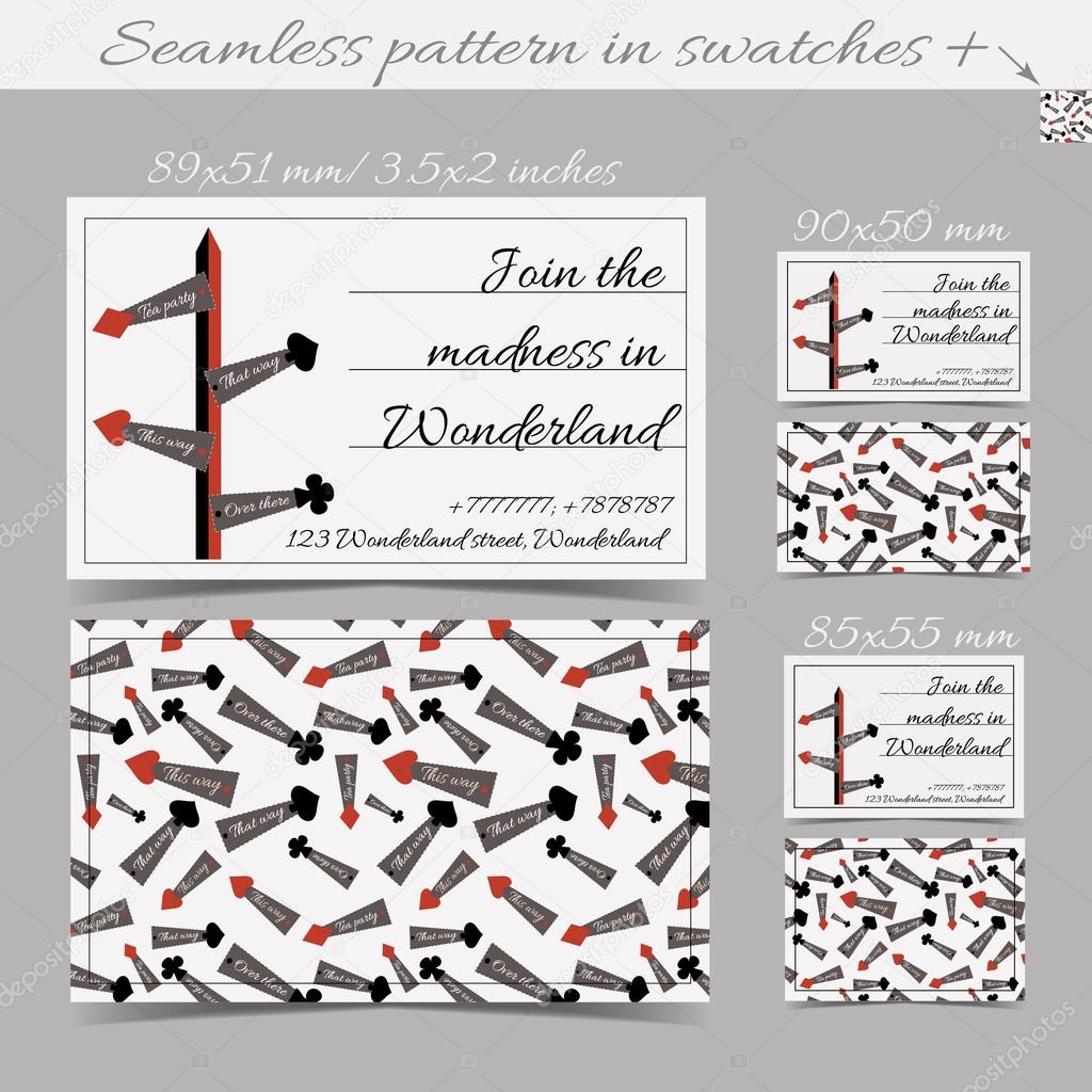 Direction Arrows from Wonderland. Cards Templates. Print Ready All Sizes Vector Illustration for Graphic Projects, Parties and the Internet.