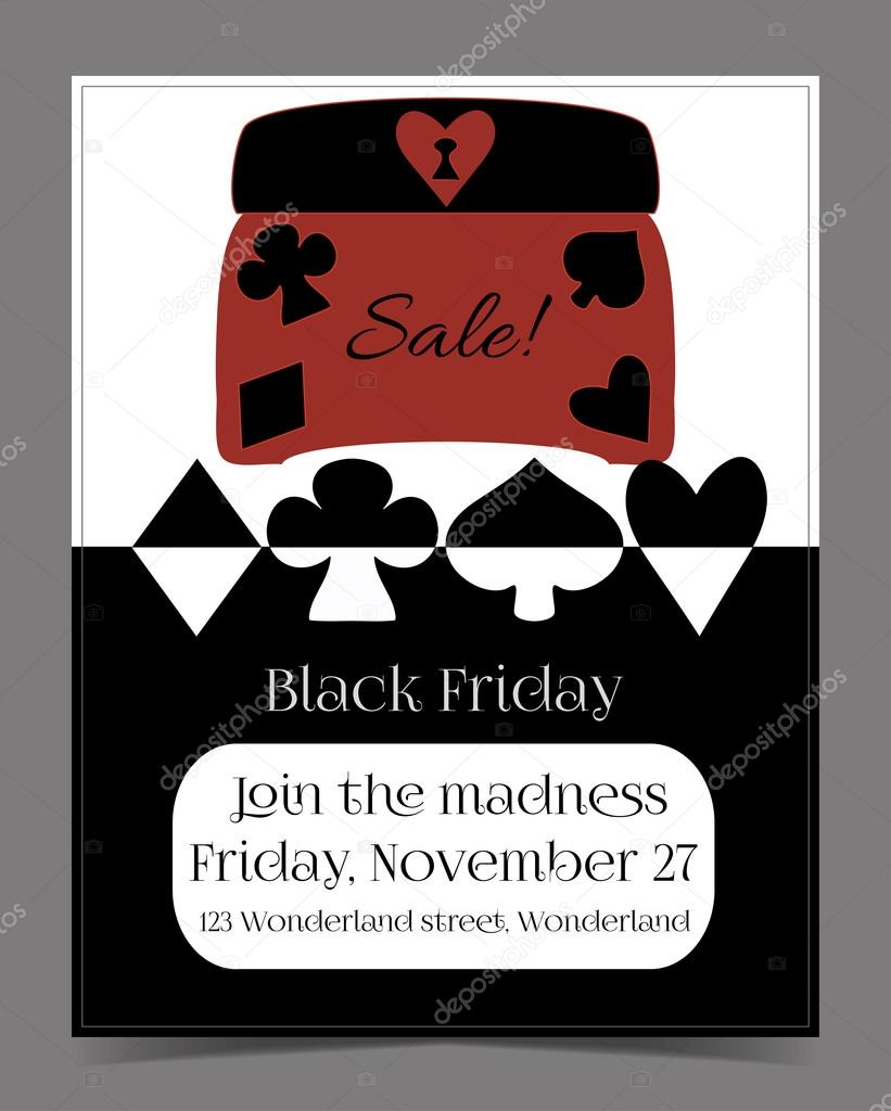 Black Friday Sale in Wonderland Banner, Card, Brochure - Jewelry