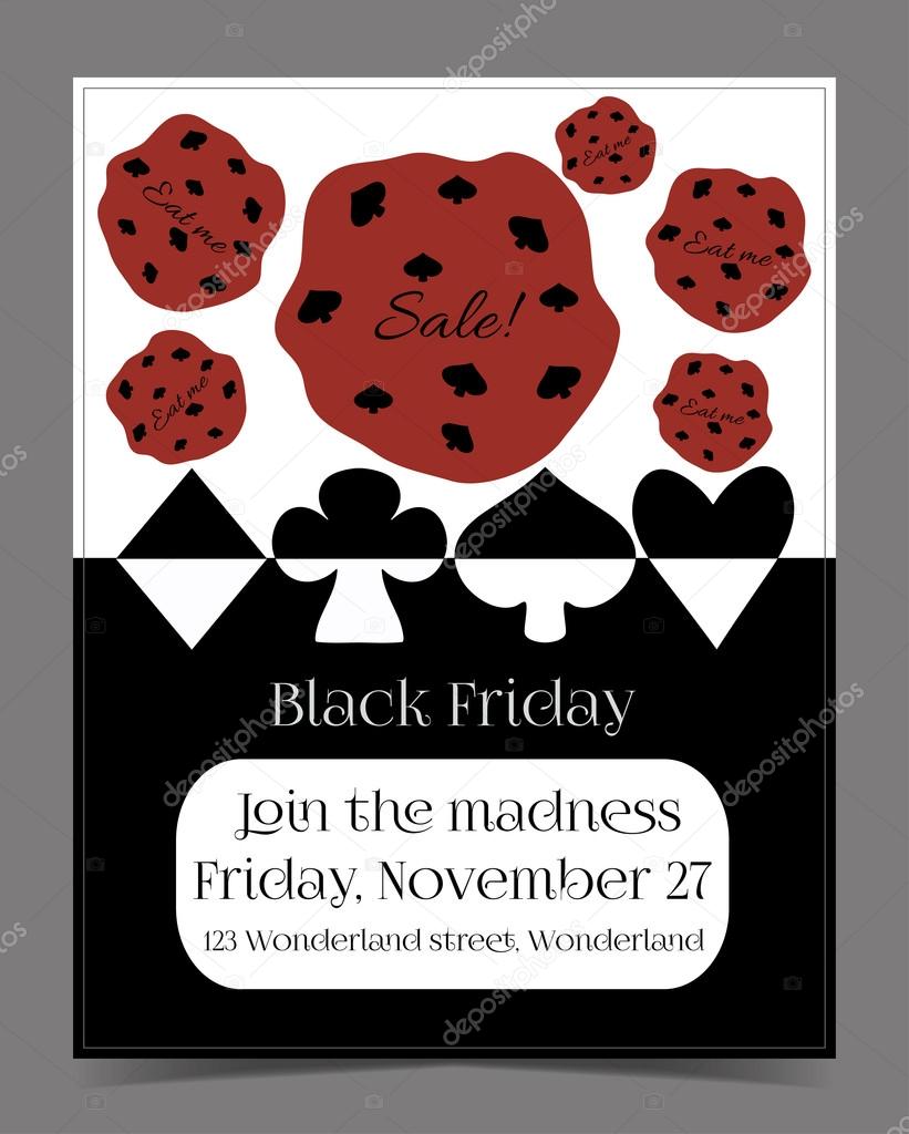 Black Friday Sale in Wonderland Banner, Card, Brochure - Cookie.