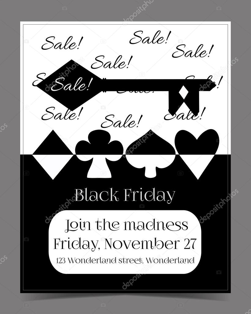 Black Friday Sale in Wonderland Banner, Card, Brochure - the Key
