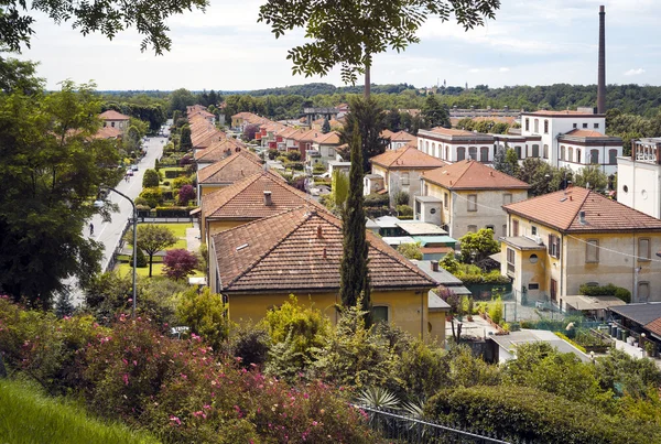 Villaggio operaio di Crespi dAdda. Immagine a colori — Foto Stock