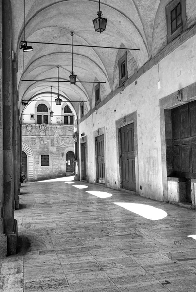Vasari Logge, Arezzo. Foto en blanco y negro —  Fotos de Stock