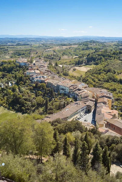 San Miniato panorama (Tuscany hills). Renkli görüntü